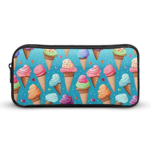 SMAZDFXX Buntes Eiscreme-Bleistiftetui, tragbar, kleine Stifttasche, Bleistifttasche, Make-up-Tasche, Box-Organizer von SMAZDFXX