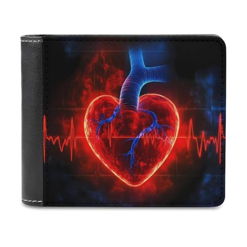SMAZDFXX Cardiologist Heartbeat Schlanke Herren-Geldbörse, zweifach faltbar, PU-Leder, mit 6 Kartenfächern, Geldklammer von SMAZDFXX