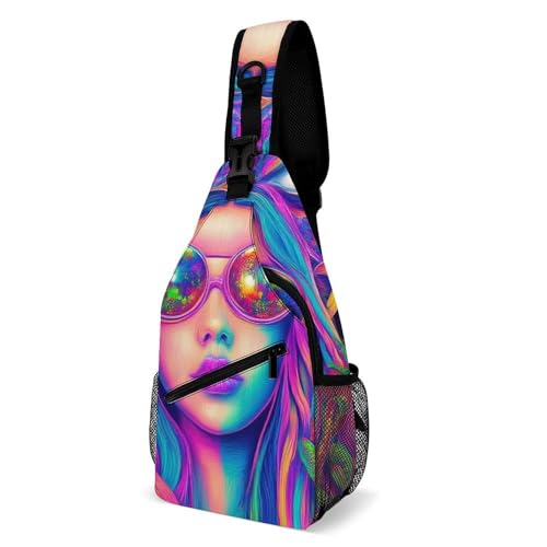 SMAZDFXX Damenmode-Brusttasche, Reise-Schultertasche, Trippy Goth Girl Mushroom Art, kleine Umhängetasche SMAZDFXX Damenmode-Brusttasche, Reise-Schultertasche, Trippy Goth Girl Mushroom Art, kleine Umhängetasche von SMAZDFXX
