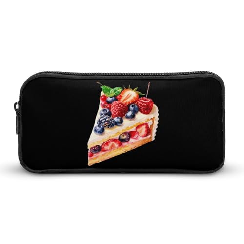 SMAZDFXX EIN Stück Obstkuchen, Aquarell, tragbares Federmäppchen, kleine Stifttasche, Federtasche, Make-up-Tasche, Box-Organizer von SMAZDFXX