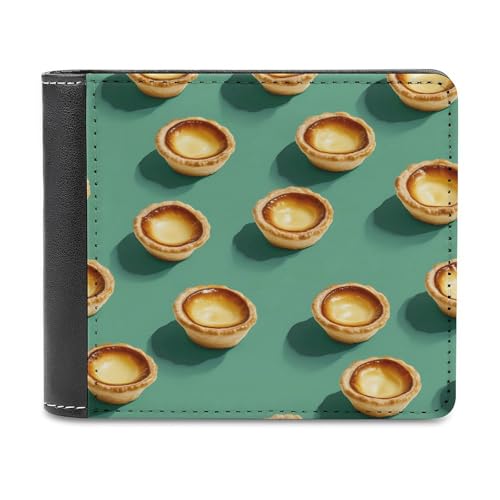 SMAZDFXX Egg Tart Schlanke Herren-Geldbörse aus PU-Leder mit zweifacher Falte und 6 Kartenfächern, Geldklammer von SMAZDFXX
