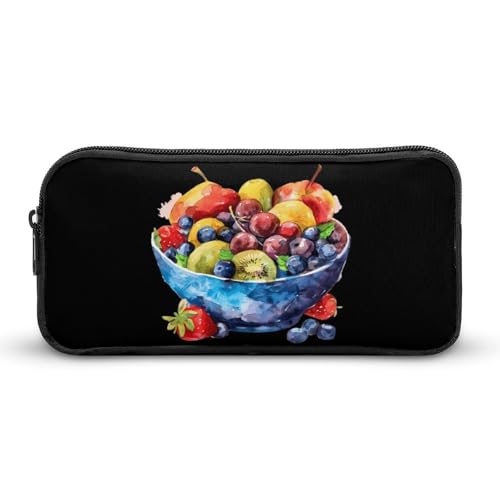 SMAZDFXX Eine Schüssel mit Früchten, Aquarell, tragbares Federmäppchen, kleine Stifttasche, Bleistifttasche, Make-up-Tasche, Box-Organizer von SMAZDFXX