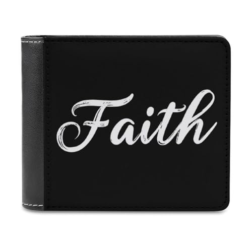 SMAZDFXX Faith Schlanke Herren-Geldbörse aus PU-Leder mit zweifacher Falte und 6 Kartenfächern, Geldklammer von SMAZDFXX