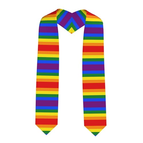 SMAZDFXX Flacher Schal mit Regenbogen-Print zum Schulabschluss – perfekt für Glückwünsche, zur Schulabschlusszeit und als Ehrengeschenk. von SMAZDFXX