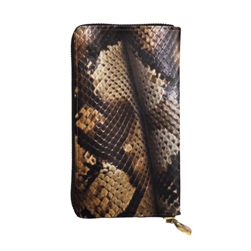 SMAZDFXX Geldbörse aus Leder mit Schlangenhaut-Print, mit 12 Kreditkartenfächern und 3 Geldscheinklammern – Lange Clutch für Männer und Frauen, VF7GNJE3C371 von SMAZDFXX