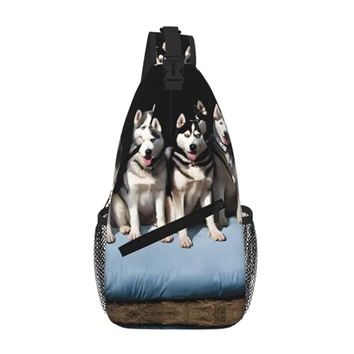 SMAZDFXX Hübsche, diagonale Umhängetasche mit Husky-Print. Robust und bequem für Reisen und den täglichen Gebrauch. von SMAZDFXX