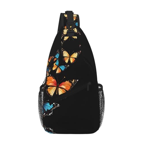SMAZDFXX Hübsche, diagonale Umhängetasche mit Schmetterlingsdruck. Robust und bequem für Reisen und den täglichen Gebrauch. von SMAZDFXX