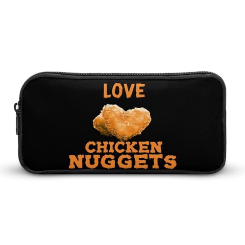 SMAZDFXX I Love Chicken Nuggets, tragbares Federmäppchen, kleine Stifttasche, Bleistifttasche, Make-up-Tasche, Box-Organizer von SMAZDFXX