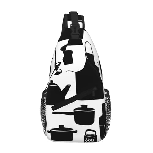 SMAZDFXX Interessante Küchenkochutensilien (4) Umhängetasche für Herren, leichte Handy-Geldbörse, Schlüsseletui, Brusttasche für Reisen und Fitness von SMAZDFXX