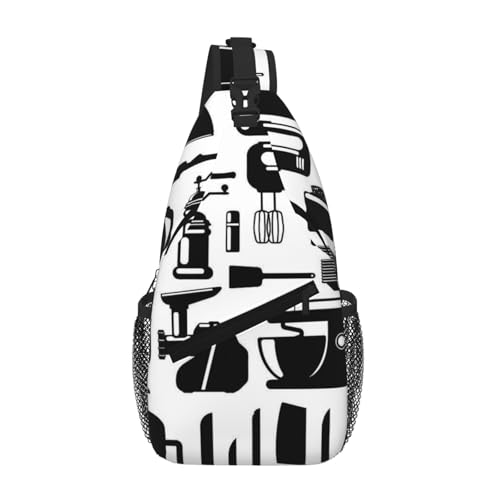 SMAZDFXX Interessante Umhängetasche für Herren mit Küchenkochutensilien, leichte Handy-Geldbörse, Schlüsseletui, Brusttasche für Reisen und Fitness SMAZDFXX Interessante Umhängetasche für Herren mit Küchenkochutensilien, leichte Handy-Geldbörse, Schlüsseletui, Brusttasche für Reisen und Fitness von SMAZDFXX