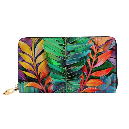 SMAZDFXX Kartenetui mit Palmen-Print | Kartenetui und Taschengeldbörse aus PU-Leder von SMAZDFXX