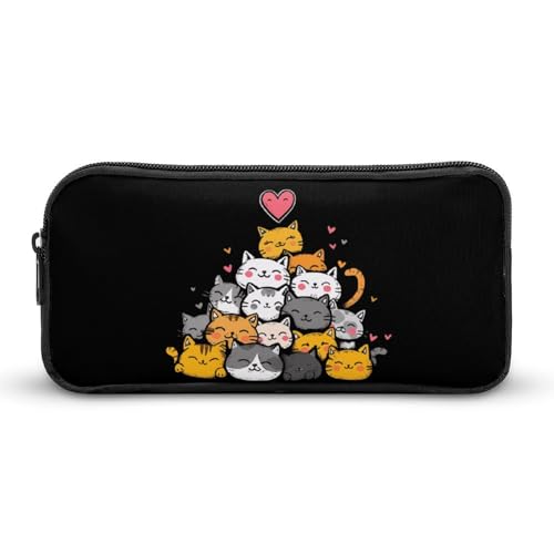 SMAZDFXX Katze süße Anime tragbare Federmäppchen kleine Stifttasche Bleistift Tasche Make-up Tasche Box Organizer von SMAZDFXX
