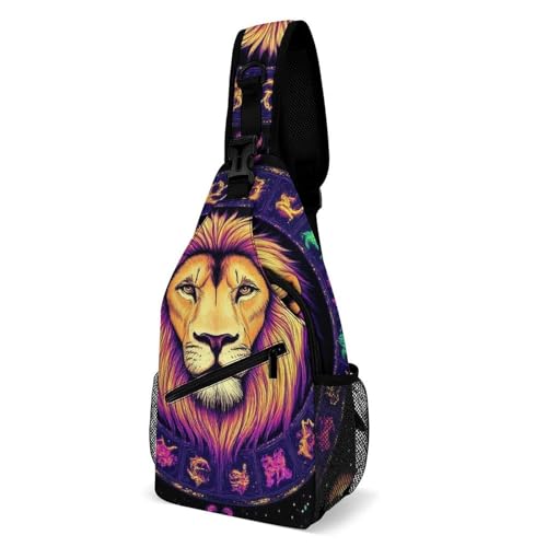 SMAZDFXX Kleiner Tagesrucksack für Herren, Umhängetasche, Reise- und Wandermode, Brusttasche, Trippy Sun Moon Witch Goth Lion Art SMAZDFXX Kleiner Tagesrucksack für Herren, Umhängetasche, Reise- und Wandermode, Brusttasche, Trippy Sun Moon Witch Goth Lion Art von SMAZDFXX