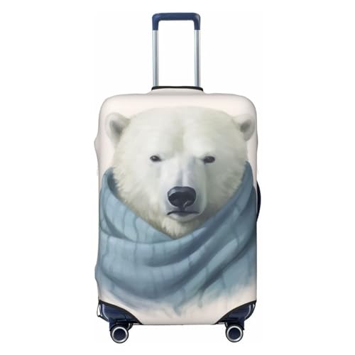 SMAZDFXX Kofferschutzhülle mit Aufdruck „Der Eisbär im Schal, hochelastisch, universelle, Kratzfeste Reisekofferhülle für Damen und Herren, Größe M SMAZDFXX Kofferschutzhülle mit Aufdruck „Der Eisbär im Schal, hochelastisch, universelle, Kratzfeste Reisekofferhülle für Damen und Herren, Größe M von SMAZDFXX