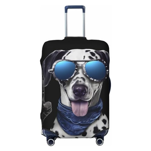 SMAZDFXX Kofferschutzhülle mit Aufdruck „Gefleckter Hund mit Sonnenbrille, hochelastisch, universelle, Kratzfeste Reisekofferhülle für Männer und Frauen SMAZDFXX Kofferschutzhülle mit Aufdruck „Gefleckter Hund mit Sonnenbrille, hochelastisch, universelle, Kratzfeste Reisekofferhülle für Männer und Frauen von SMAZDFXX