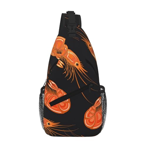 SMAZDFXX Kreative Umhängetasche für Herren mit Garnelenmuster, leichte Handy-Geldbörse, Schlüsseletui, Brusttasche für Reisen und Fitness SMAZDFXX Kreative Umhängetasche für Herren mit Garnelenmuster, leichte Handy-Geldbörse, Schlüsseletui, Brusttasche für Reisen und Fitness von SMAZDFXX