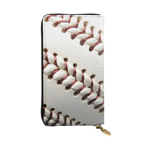 SMAZDFXX Ledergeldbörse mit Baseball-Spitzen-Print, mit 12 Kreditkartenfächern und 3 Geldscheinklammern – Lange Clutch für Männer und Frauen, VF7GNJE3C371 von SMAZDFXX