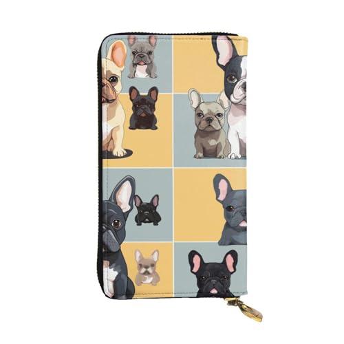 SMAZDFXX Ledergeldbörse mit Französischer Bulldogge-Aufdruck, mit 12 Kreditkartenfächern und 3 Geldscheinklammern – Lange Clutch für Männer und Frauen, VF7GNJE3C371 SMAZDFXX Ledergeldbörse mit Französischer Bulldogge-Aufdruck, mit 12 Kreditkartenfächern und 3 Geldscheinklammern – Lange Clutch für Männer und Frauen, VF7GNJE3C371 von SMAZDFXX