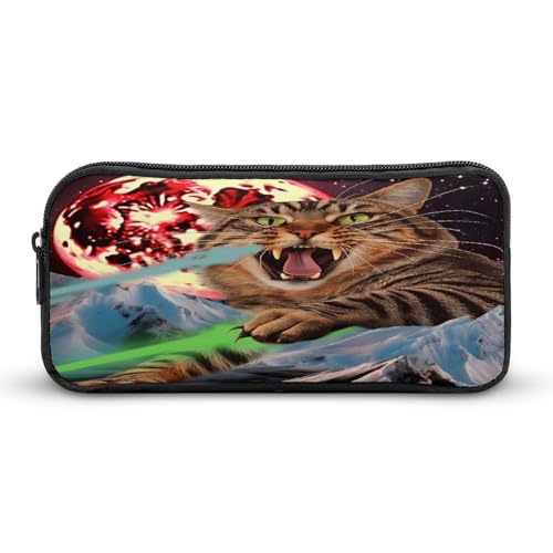 SMAZDFXX Lustige Katze Tragbares Federmäppchen Kleine Stifttasche Bleistifttasche Make-up-Tasche Box Organizer von SMAZDFXX