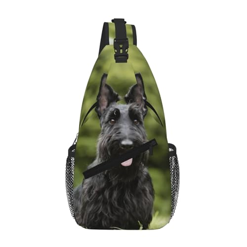 SMAZDFXX Lustige Umhängetasche für Herren mit Scottish Terrier, leichte Handy-Geldbörse, Schlüsseletui, Brusttasche für Reisen und Fitness SMAZDFXX Lustige Umhängetasche für Herren mit Scottish Terrier, leichte Handy-Geldbörse, Schlüsseletui, Brusttasche für Reisen und Fitness von SMAZDFXX