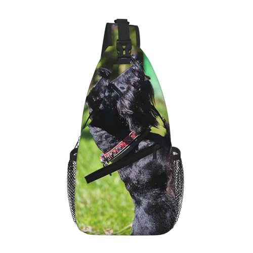 SMAZDFXX Lustige Umhängetasche für Herren mit Scottish Terrier, leichte Handy-Geldbörse, Schlüsseletui, Brusttasche für Reisen und Fitness SMAZDFXX Lustige Umhängetasche für Herren mit Scottish Terrier, leichte Handy-Geldbörse, Schlüsseletui, Brusttasche für Reisen und Fitness von SMAZDFXX