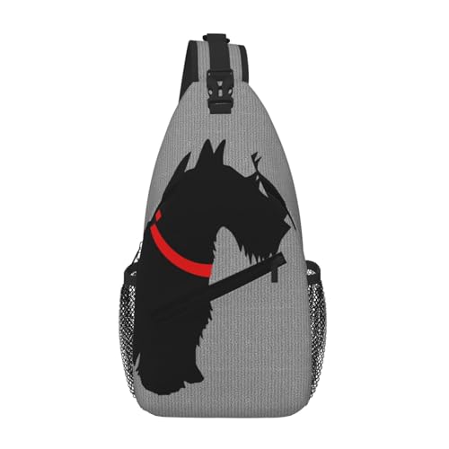 SMAZDFXX Lustige Umhängetasche für Herren mit Scottish Terrier, leichte Handy-Geldbörse, Schlüsseletui, Brusttasche für Reisen und Fitness SMAZDFXX Lustige Umhängetasche für Herren mit Scottish Terrier, leichte Handy-Geldbörse, Schlüsseletui, Brusttasche für Reisen und Fitness von SMAZDFXX