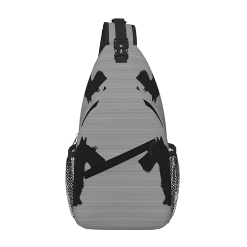 SMAZDFXX Lustige Umhängetasche für Herren mit Scottish Terrier, leichte Handy-Geldbörse, Schlüsseletui, Brusttasche für Reisen und Fitness SMAZDFXX Lustige Umhängetasche für Herren mit Scottish Terrier, leichte Handy-Geldbörse, Schlüsseletui, Brusttasche für Reisen und Fitness von SMAZDFXX