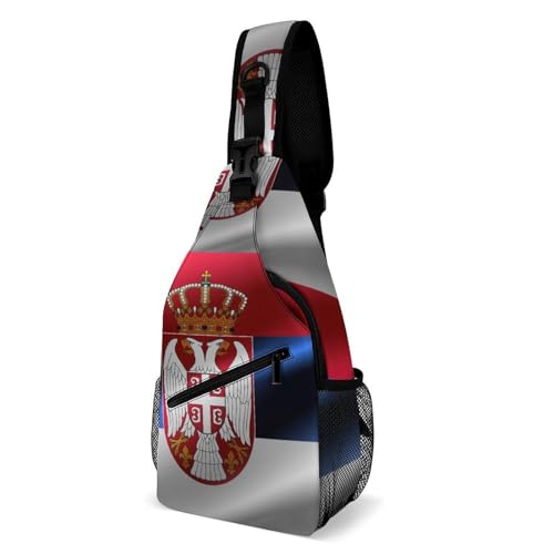 SMAZDFXX Modische Brusttasche, Reise-Umhängetasche, Flagge Serbiens, kleine Umhängetasche für Damen und Herren SMAZDFXX Modische Brusttasche, Reise-Umhängetasche, Flagge Serbiens, kleine Umhängetasche für Damen und Herren von SMAZDFXX
