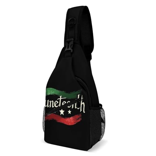 SMAZDFXX Modische Brusttasche, Reise-Umhängetasche, kleine Umhängetasche mit afrikanischer Flagge von Juneteenth für Damen und Herren SMAZDFXX Modische Brusttasche, Reise-Umhängetasche, kleine Umhängetasche mit afrikanischer Flagge von Juneteenth für Damen und Herren von SMAZDFXX