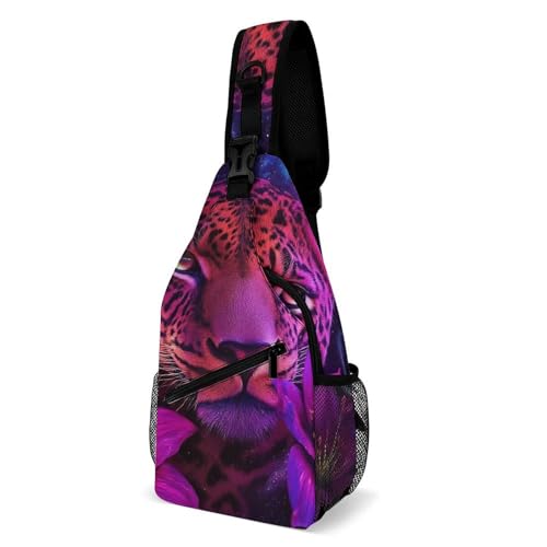 SMAZDFXX Modische Brusttasche, Reise-Umhängetasche, schöne wilde Tiertiger, abstrakte Blumenkunst, kleine Umhängetasche für Damen und Herren SMAZDFXX Modische Brusttasche, Reise-Umhängetasche, schöne wilde Tiertiger, abstrakte Blumenkunst, kleine Umhängetasche für Damen und Herren von SMAZDFXX