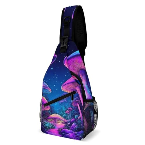 SMAZDFXX Modische Brusttasche, Unisex-Umhängetasche für den täglichen Gebrauch, kleine Umhängetasche mit Trippy Mushroom Magical World Glowing Art SMAZDFXX Modische Brusttasche, Unisex-Umhängetasche für den täglichen Gebrauch, kleine Umhängetasche mit Trippy Mushroom Magical World Glowing Art von SMAZDFXX