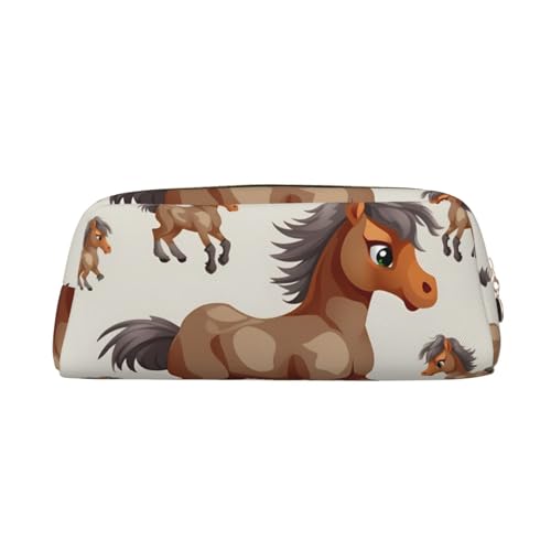 SMAZDFXX Niedliche Pferde-Make-up-Tasche für Damen und Herren, Federmäppchen, Reise-Kosmetiktasche, Kulturbeutel mit Reißverschluss, ästhetische Stifttaschen, Leder-Münzbeutel SMAZDFXX Niedliche Pferde-Make-up-Tasche für Damen und Herren, Federmäppchen, Reise-Kosmetiktasche, Kulturbeutel mit Reißverschluss, ästhetische Stifttaschen, Leder-Münzbeutel von SMAZDFXX
