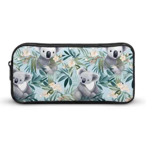 SMAZDFXX Niedliches Federmäppchen mit Koala-Tiermotiv, tragbar, kleine Stifttasche, Bleistifttasche, Make-up-Tasche, Box-Organizer von SMAZDFXX