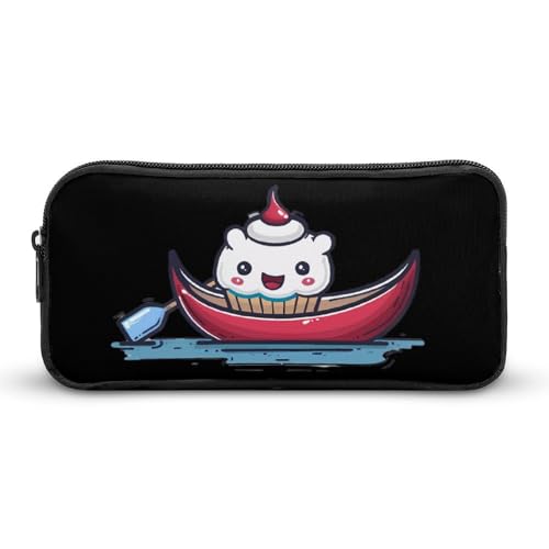 SMAZDFXX Niedliches Kuchen-Federmäppchen mit Boot-Motiv, tragbar, kleine Stifttasche, Bleistifttasche, Make-up-Tasche, Box-Organizer von SMAZDFXX