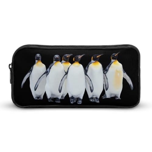 SMAZDFXX Niedliches tragbares Federmäppchen mit Pinguinen, kleine Stifttasche, Bleistifttasche, Make-up-Tasche, Box-Organizer von SMAZDFXX