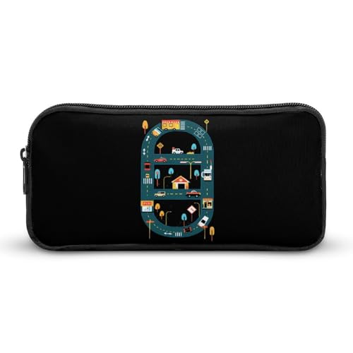 SMAZDFXX Playmat Car Track Tragbares Federmäppchen Kleine Stifttasche Bleistifttasche Make-up-Tasche Box Organizer von SMAZDFXX