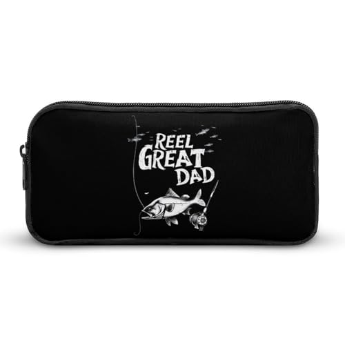 SMAZDFXX Reel Cool Dad Papa Opa Angeln Tragbares Federmäppchen Kleine Stifttasche Bleistifttasche Make-up-Tasche Box Organizer von SMAZDFXX