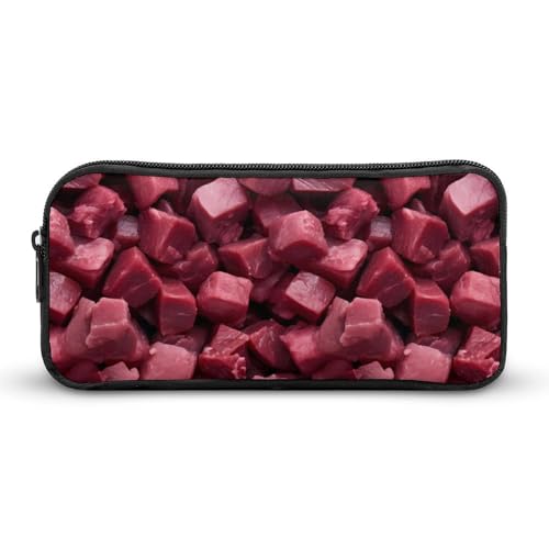 SMAZDFXX Rindfleischwürfel, tragbares Federmäppchen, kleine Stifttasche, Bleistifttasche, Make-up-Tasche, Box-Organizer von SMAZDFXX