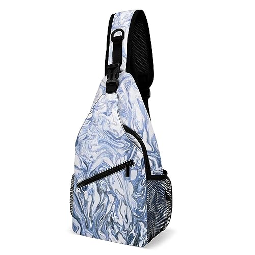 SMAZDFXX Schultertasche mit Marmor-Print, kleine Umhängetasche, Schultertasche, Brust-Tagesrucksack für Reisen und Wandern von SMAZDFXX