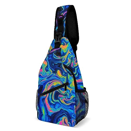 SMAZDFXX Schultertasche mit Marmor-Print, kleine Umhängetasche, Schultertasche, Brust-Tagesrucksack für Reisen und Wandern von SMAZDFXX
