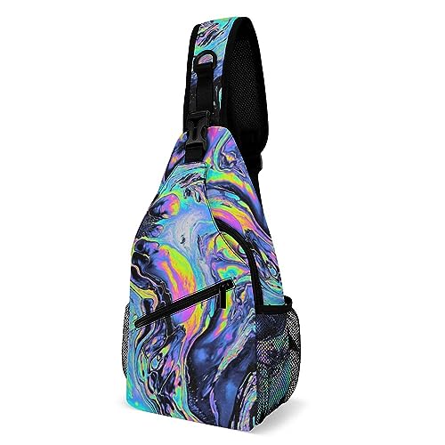 SMAZDFXX Schultertasche mit Marmor-Print, kleine Umhängetasche, Schultertasche, Brust-Tagesrucksack für Reisen und Wandern von SMAZDFXX