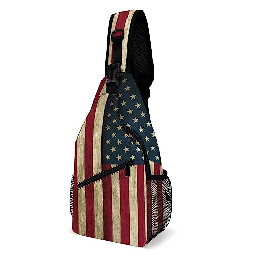 SMAZDFXX Schultertasche mit amerikanischer Flagge für Damen und Herren, Umhängetasche, Brustrucksack SMAZDFXX Schultertasche mit amerikanischer Flagge für Damen und Herren, Umhängetasche, Brustrucksack von SMAZDFXX