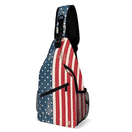 SMAZDFXX Schultertasche mit amerikanischer Flagge für Damen und Herren, Umhängetasche, Brustrucksack SMAZDFXX Schultertasche mit amerikanischer Flagge für Damen und Herren, Umhängetasche, Brustrucksack von SMAZDFXX