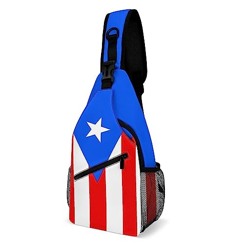 SMAZDFXX Schultertasche mit puertoricanischer Flagge, kleiner Umhängetasche, Brusttasche, Reise- und Wanderrucksack von SMAZDFXX