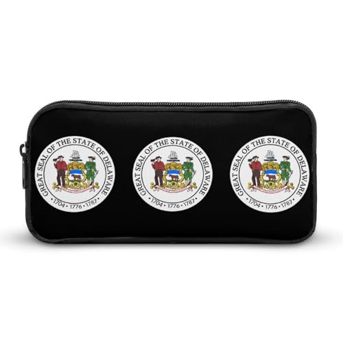 SMAZDFXX Seal_of_Delaware.SVG Tragbares Federmäppchen, kleine Stifttasche, Bleistifttasche, Make-up-Tasche, Box-Organizer von SMAZDFXX