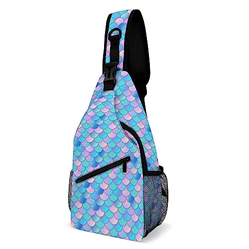 SMAZDFXX Sling Bag für Damen, Meerjungfrau-Motiv, Umhängetasche, Brusttasche, Schultertasche, Rucksack von SMAZDFXX