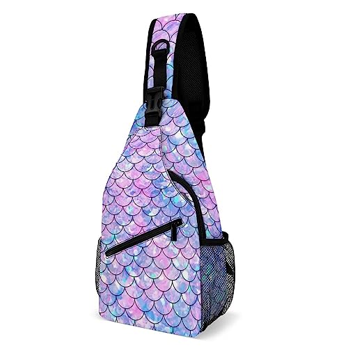 SMAZDFXX Sling Bag für Damen, Meerjungfrau-Motiv, Umhängetasche, Brusttasche, Schultertasche, Rucksack von SMAZDFXX