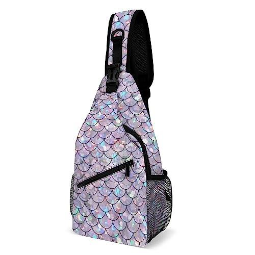 SMAZDFXX Sling Bag für Damen, Meerjungfrau-Motiv, Umhängetasche, Brusttasche, Schultertasche, Rucksack von SMAZDFXX