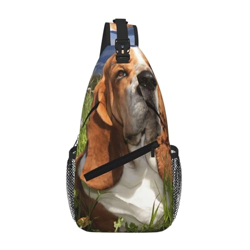SMAZDFXX Süße Basset Hound Herren-Umhängetasche, leichte Handy-Geldbörse, Schlüsseletui, Brusttasche für Reisen und Fitness SMAZDFXX Süße Basset Hound Herren-Umhängetasche, leichte Handy-Geldbörse, Schlüsseletui, Brusttasche für Reisen und Fitness von SMAZDFXX