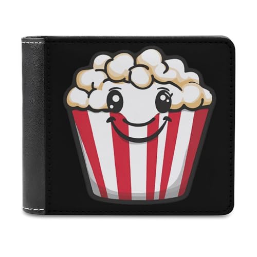 SMAZDFXX Süße Popcorn Buck Schlanke Herren-Geldbörse aus PU-Leder mit 6 Kartenfächern und Geldklammer von SMAZDFXX